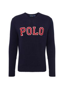Polo Ralph Lauren, Herren Pullover 'LOGO CN-LONG SLEEVE-SWEATER', Navy / Rot