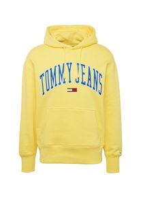 Tommy Jeans, Herren Sweatshirt 'TJM CLEAN COLLEGIATE HOODIE', Blau / Gelb / Wei&szlig;