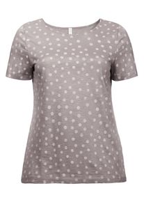 sheego Casual, Damen T-Shirt, Hellgrau / Weiß