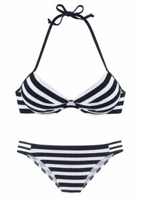 JETTE, Damen Push-up-Bikini, Schwarz / Weiß