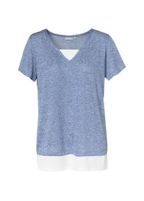 Fransa, Damen T-Shirt, Blaumeliert / Wei&szlig;