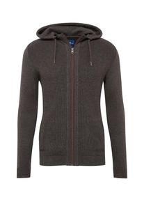 Tom Tailor, Herren Strickjacke, Basaltgrau / Rot