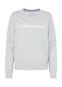 Calvin Klein Jeans, Damen Sweatshirt, Hellgrau / Weiß