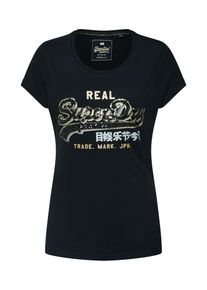 Superdry, Damen Shirt, Gold / Schwarz