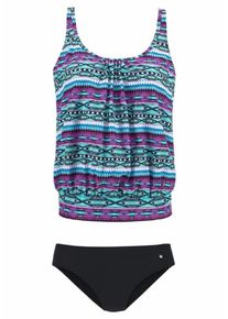 s.Oliver RED LABEL, Damen Oversize-Tankini, Royalblau / Orchidee