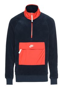 Nike Sportswear, Herren Fleecejacke 'M NSW TOP HZ CORE WNTR SNL', Dunkelblau / Rot