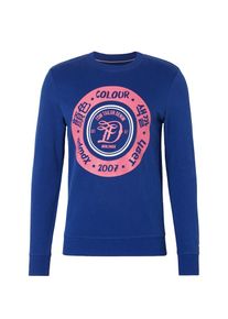 Tom Tailor Denim, Herren Sweatshirt, Blau / Pink / Wei&szlig;