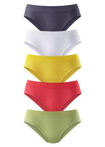 Petite Fleur, Damen Pikee-Hüftslip (5 Stck.), Nachtblau / Senf / Grasgrün / Cranberry / Weiß