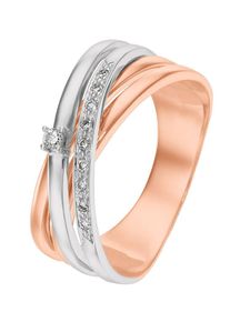 Christ, Damen Ring '60015368', Rosegold / Silber / Wei&szlig;