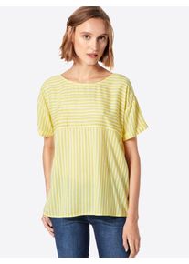 Jacqueline de Yong, Damen Blusenshirt in Streifenoptik, Gelb / Wei&szlig;