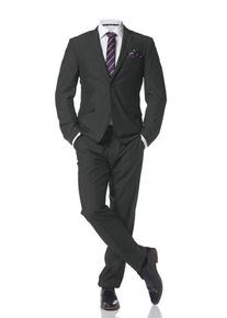 Bruno Banani, Herren Anzug mit Krawatte und Einstecktuch, Schwarz