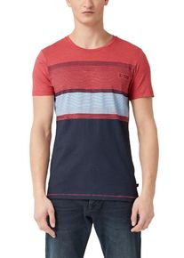 Q/S Designed By, Herren Shirt, Navy / Hellblau / Pastellrot