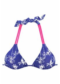 Venice Beach, Damen Triangel-Top 'Tulum', Blau / Dunkelpink / Weiß