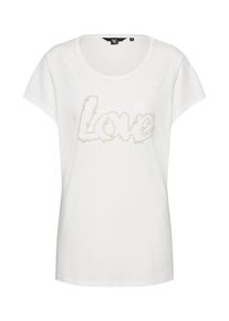 Tom Tailor, Damen T-Shirt 'Fancy Pearl', Offwhite