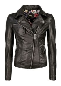 Maze, Damen Biker-Jacke mit Stickereien ' Alida ', Schwarz