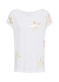Cartoon, Damen Shirt, Goldgelb / Wei&szlig;