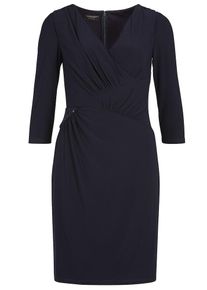 Apart, Damen Abendkleid mit Wickeloptik mit Wickeleffekt, Nachtblau