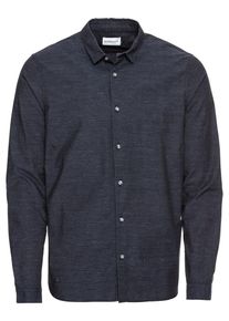 Nowadays, Herren Hemd 'shark brushed herringbone shirt', Nachtblau