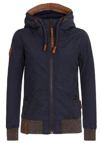 Naketano, Damen Jacke 'Schnipp Schnapp Pimmel Ab', Dunkelblau / Braunmeliert