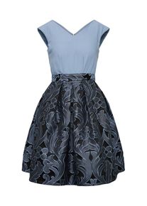 Closet London, Damen Cocktailkleid, Hellblau / Schwarz