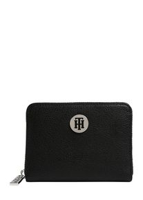 Tommy Hilfiger, Damen Portmonnaie 'CORE COMPACT', Schwarz / Silber