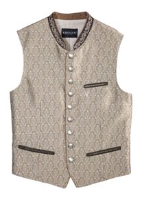 Krüger Buam Krüger Buam, Herren Trachtengilet mit fixiertem Stecktuch, Sand