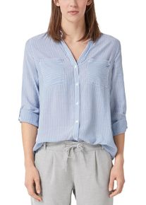 s.Oliver RED LABEL, Damen Bluse, Hellblau / Weiß
