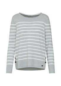 EDC by Esprit, Damen Pullover, Hellgrau / Wei&szlig;