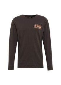 Deus EX MACHINA, Herren Langarmshirt 'Howdy Tee', Schoko / Orange