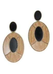 Heine, Damen Ohrschmuck, Hellbraun / Schwarz