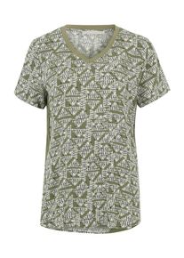 Yaya, Damen Shirt mit seitlichem Schlitz, Khaki / Mischfarben