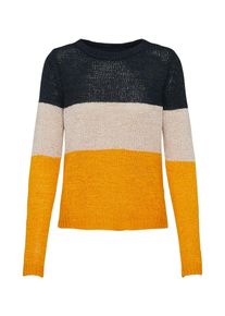 Only, Damen Strickpullover 'GEENA', Nachtblau / Orange / Puder