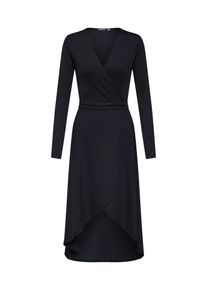 boohoo, Damen Kleid 'LONG SLEEVE WRAP MIDI DRESS', Schwarz