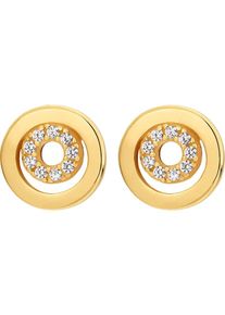 JETTE, Damen Ohrstecker, Gold / Silber