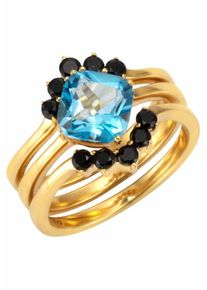 Firetti, Damen Fingerring, Blau / Gold / Schwarz