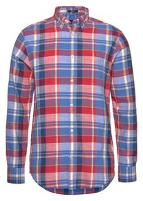 Gant, Herren Hemd 'Madras', Royalblau / Hellblau / Rot
