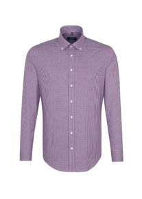 Seidensticker, Herren Hemd, Lila / Wei&szlig;