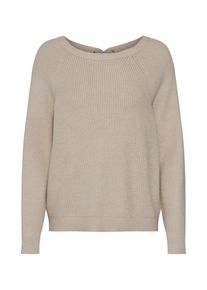 Vila, Damen Pullover 'VISIA KNIT LACED UP BACK L/S TOP', Beige