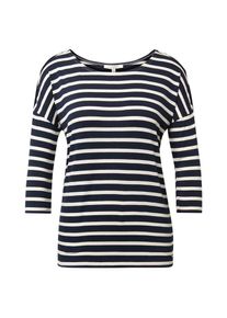 Tom Tailor Denim, Damen T-Shirt, Nachtblau / Weiß