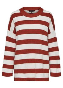Selected Femme, Damen Pullover, Rot / Wei&szlig;meliert