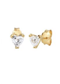 Elli Premium, Damen Ohrringe 'Herz', Gold / Weiß