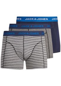 Jack & Jones JACK & JONES, Herren Boxershorts, Navy / Graumeliert / Wei&szlig;