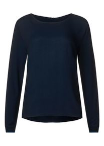 Street One, Damen Shirt 'Olea', Navy / Hellblau / Weiß