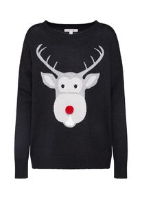 comma, Damen Pullover, Rot / Schwarz