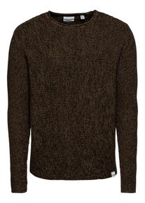 Only & Sons Only & Sons, Herren Strickpullover, Dunkelbraun / Senf