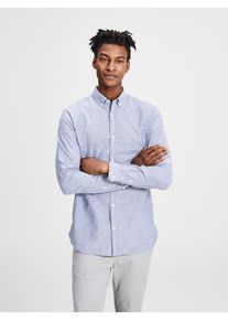 Jack & Jones JACK & JONES, Herren Langarmhemd, Blau