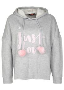 miss goodlife, Damen Pullover 'JUST LOVE', Graumeliert / Rosa