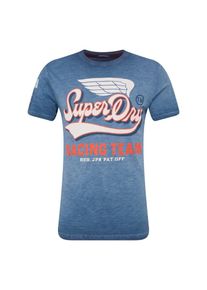 Superdry, Herren Shirt 'HIGH FLYERS SLUB TEE', Rauchblau / Wei&szlig;