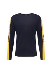 Jack & Jones JACK & JONES, Herren Shirt 'JCOPOPS TEE LSCREW NECK', Dunkelblau / Gelb