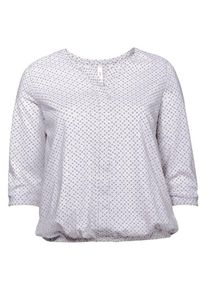 sheego Casual, Damen 3/4-Arm-Shirt, Grau / Offwhite